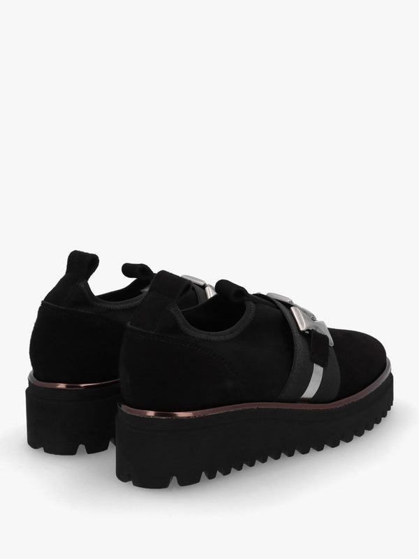 Black Suede Adorned Trouser Shoes