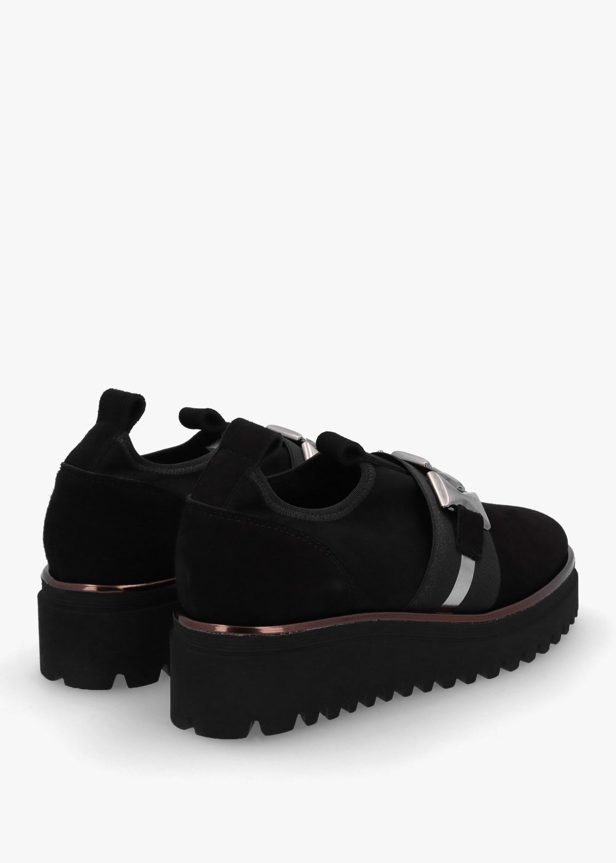 Black Suede Adorned Trouser Shoes