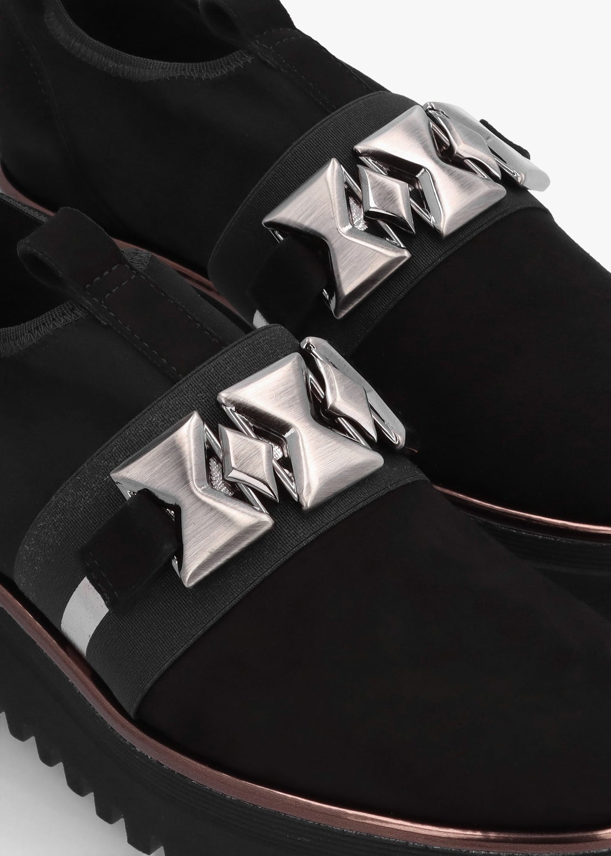 Black Suede Adorned Trouser Shoes