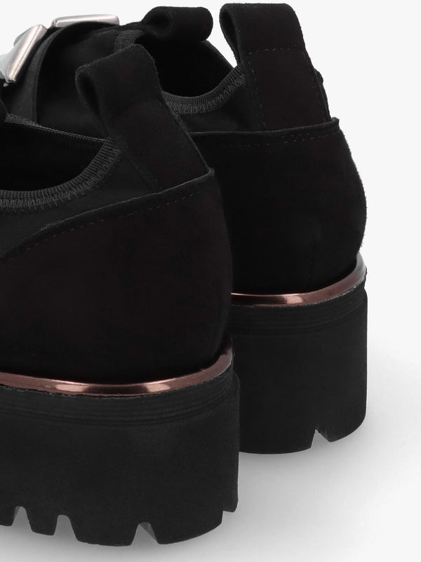 Black Suede Adorned Trouser Shoes