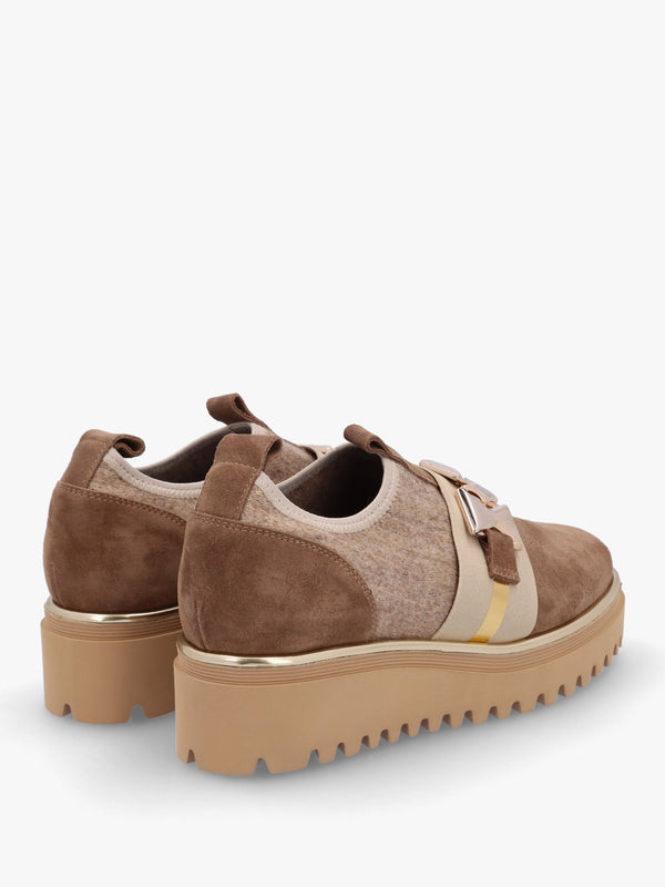 Taupe Suede Adorned Trouser Shoes