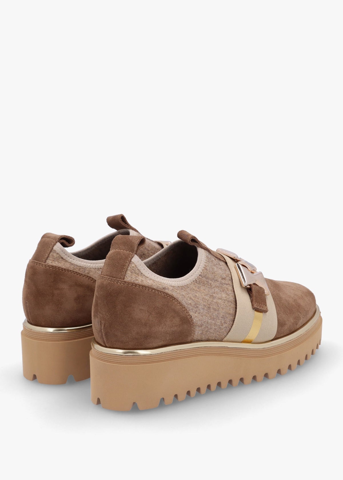 Taupe Suede Adorned Trouser Shoes