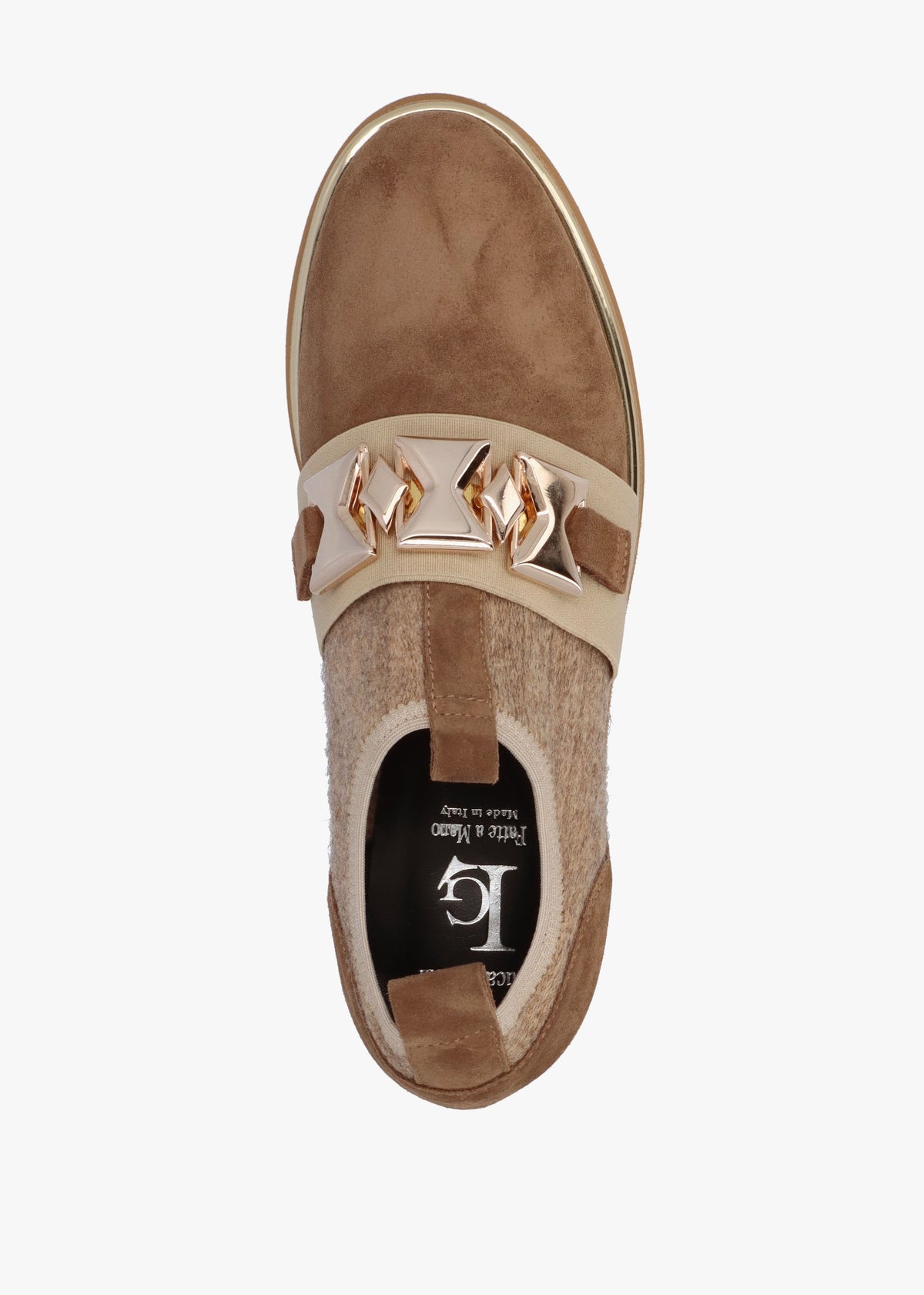 Taupe Suede Adorned Trouser Shoes