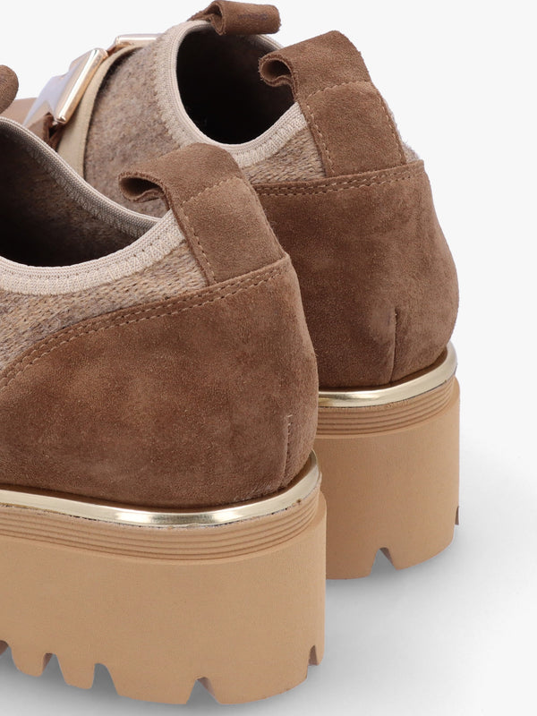 Taupe Suede Adorned Trouser Shoes