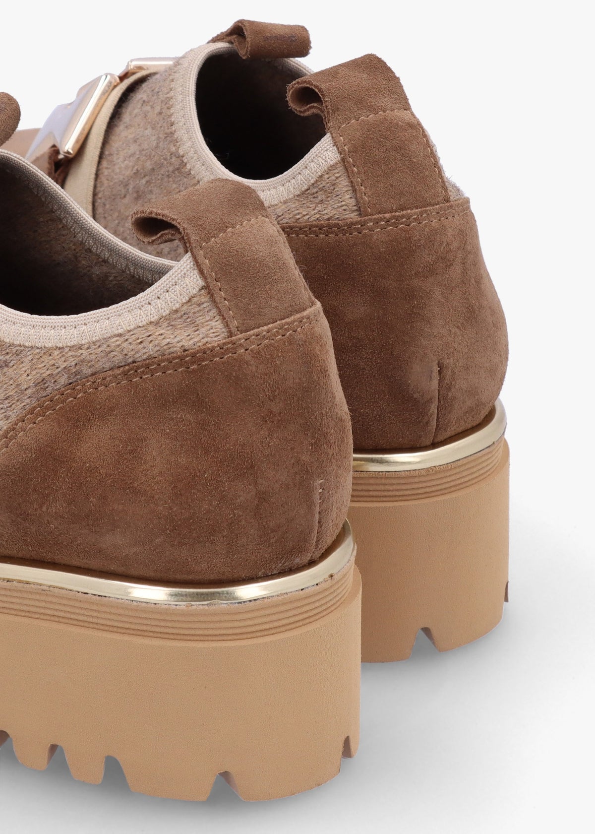 Taupe Suede Adorned Trouser Shoes