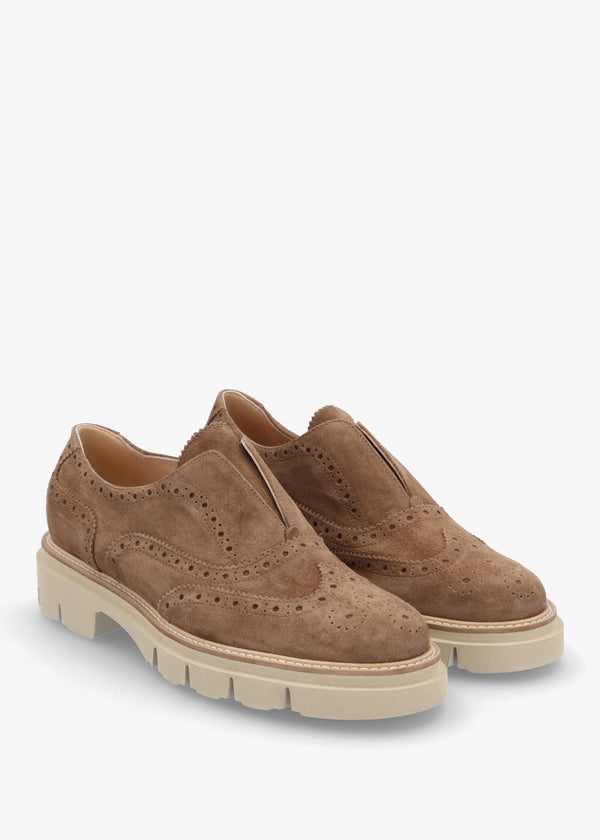 Tan Suede Brogue Trouser Shoes
