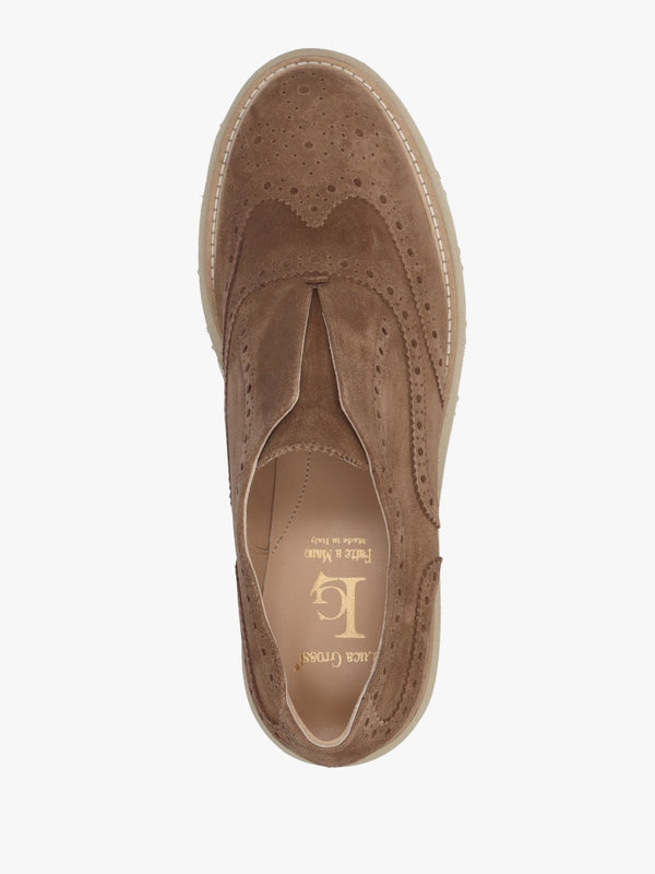 Tan Suede Brogue Trouser Shoes