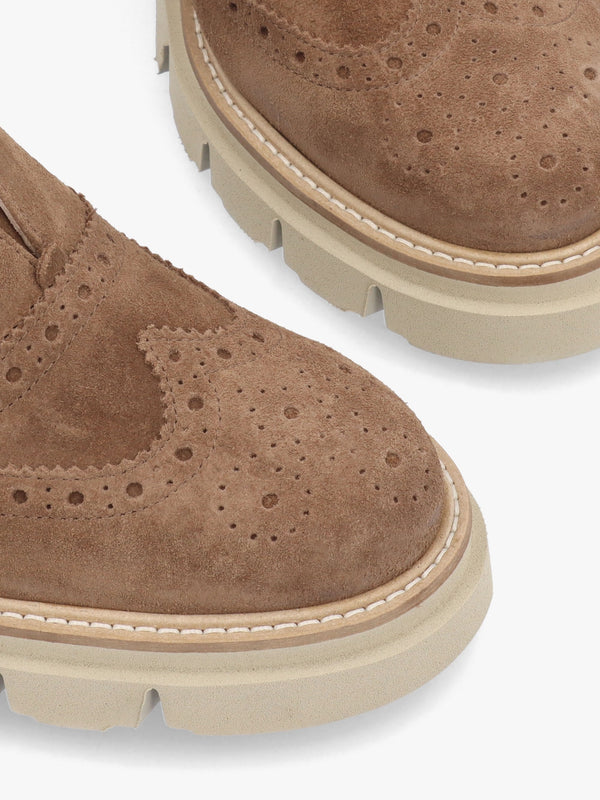 Tan Suede Brogue Trouser Shoes