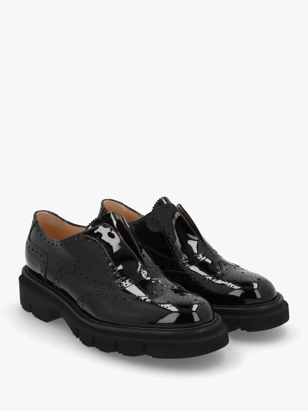 Black Patent Brogue Trouser Shoes