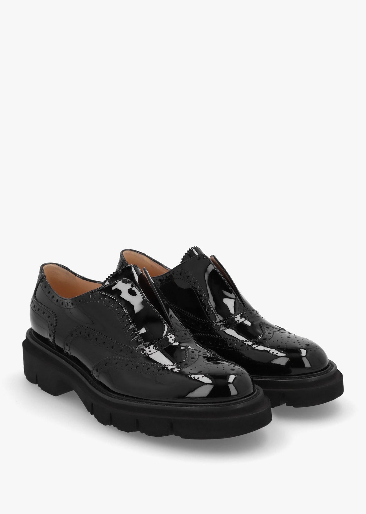 Black Patent Brogue Trouser Shoes