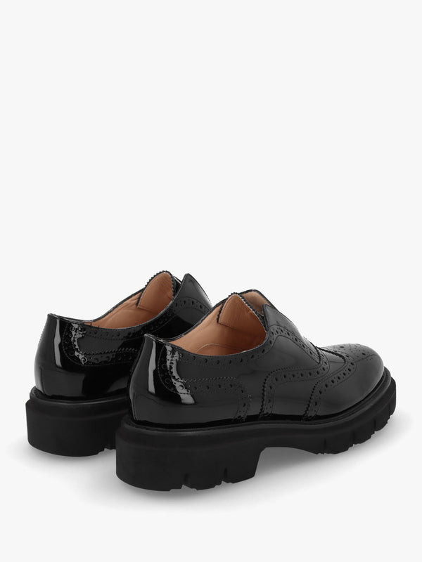 Black Patent Brogue Trouser Shoes