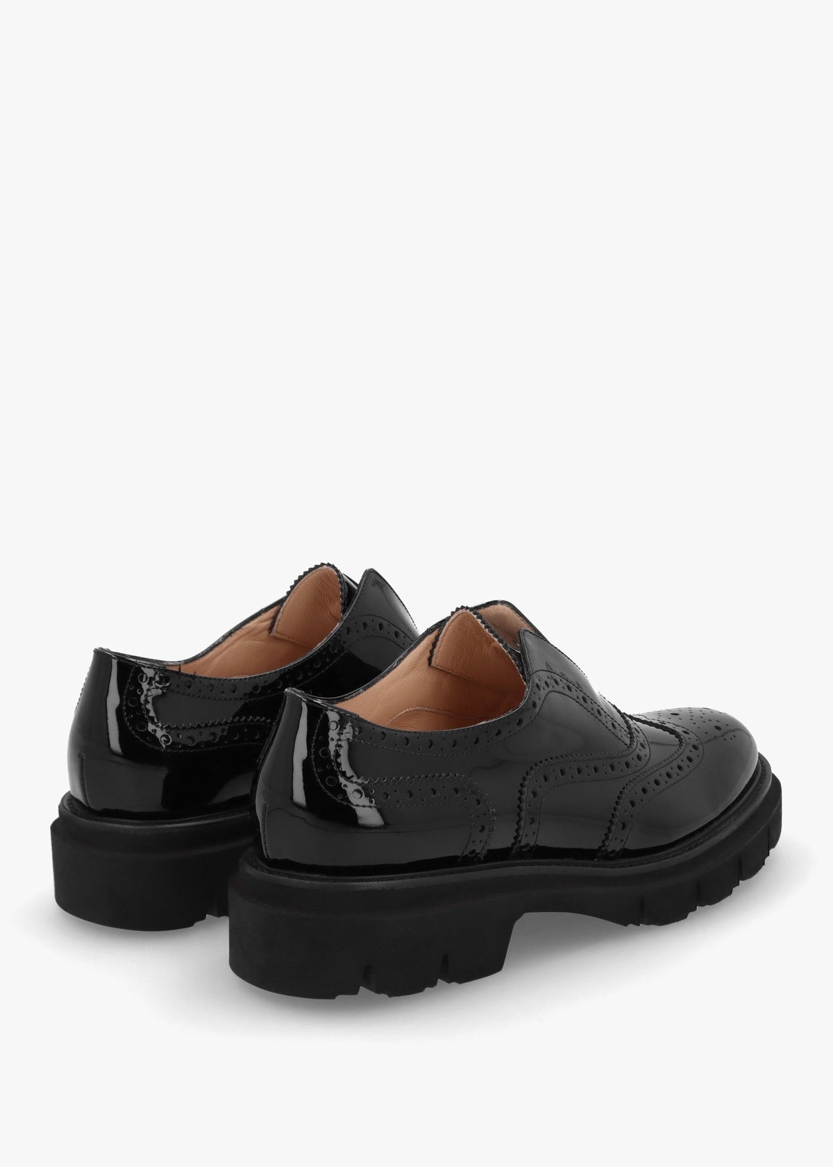 Black Patent Brogue Trouser Shoes