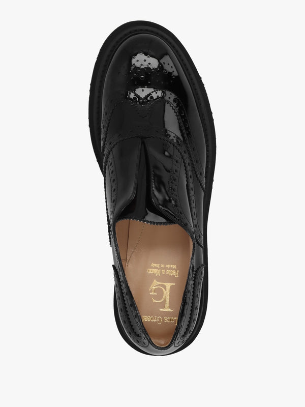 Black Patent Brogue Trouser Shoes