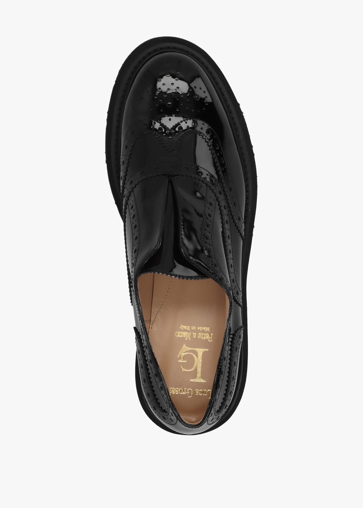 Black Patent Brogue Trouser Shoes