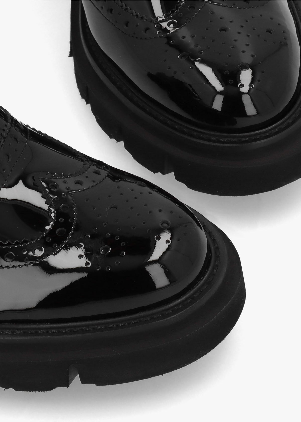 Black Patent Brogue Trouser Shoes