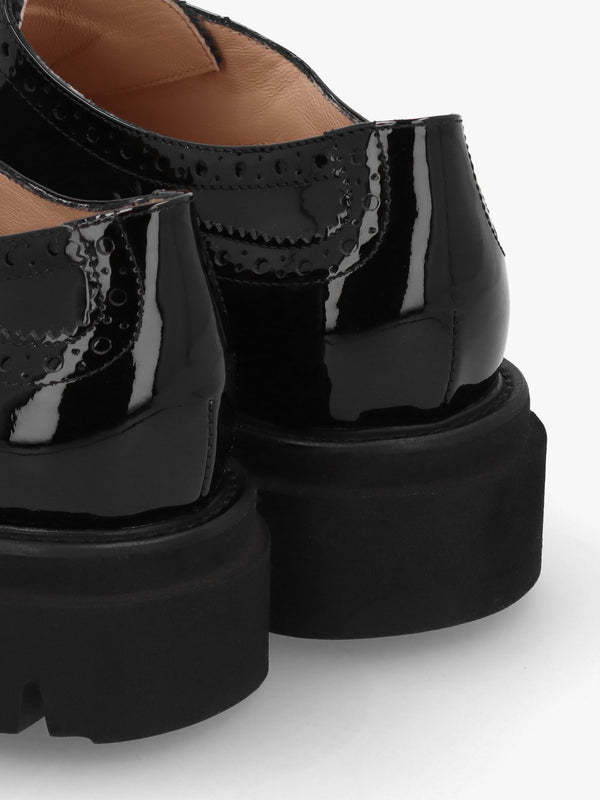 Black Patent Brogue Trouser Shoes