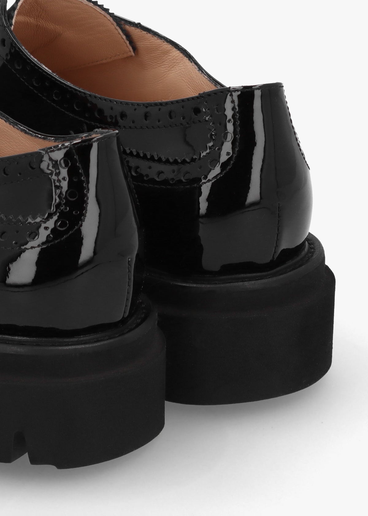 Black Patent Brogue Trouser Shoes