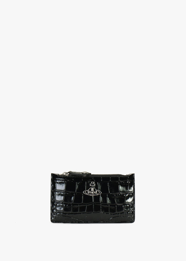 Slim Long Black Card Holder