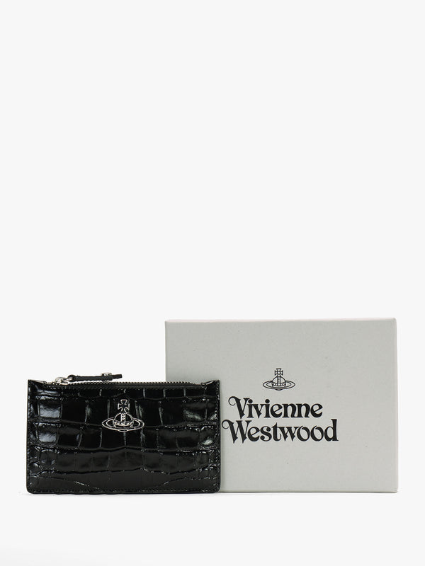 Slim Long Black Card Holder