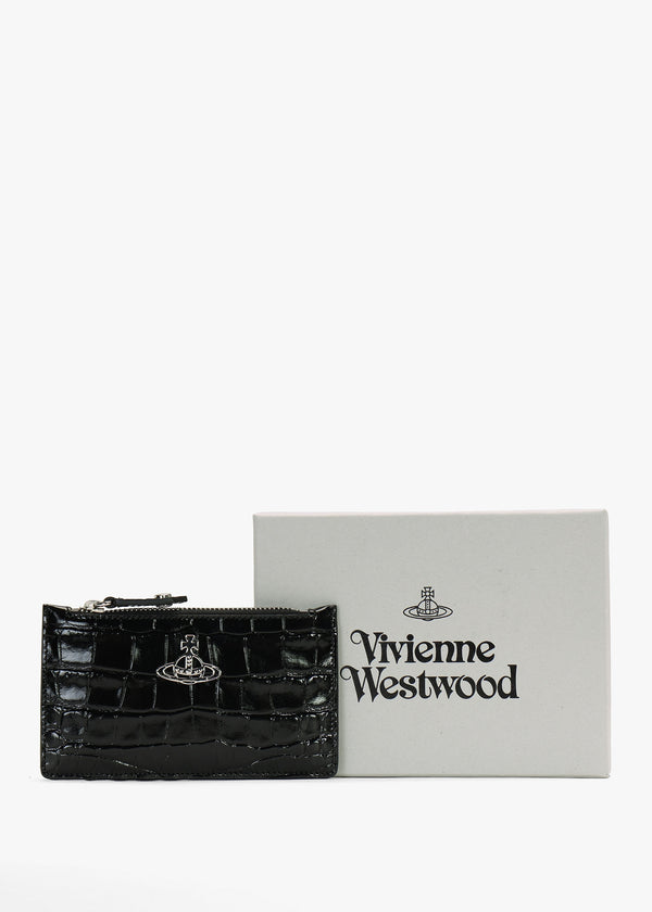 Slim Long Black Card Holder