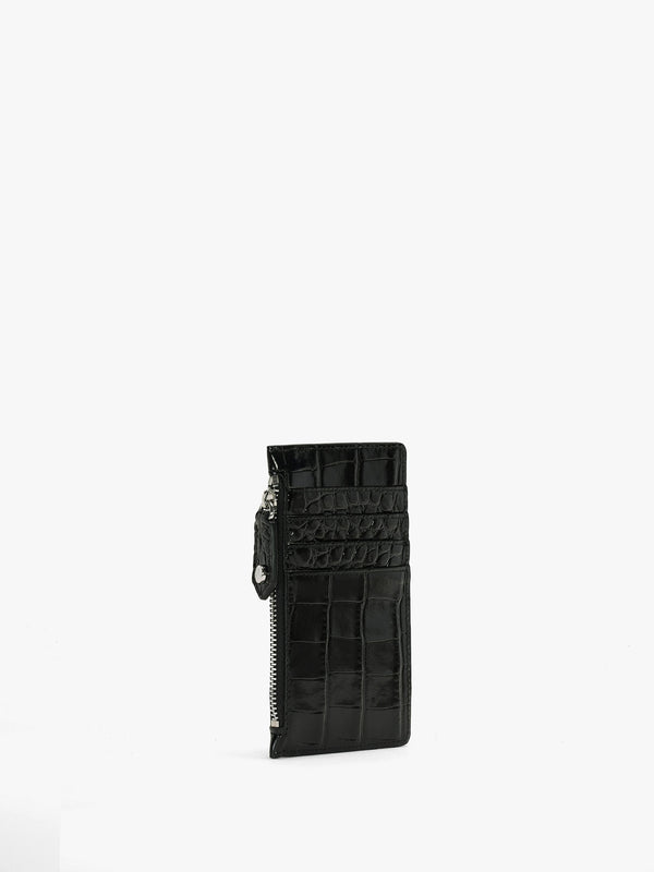 Slim Long Black Card Holder