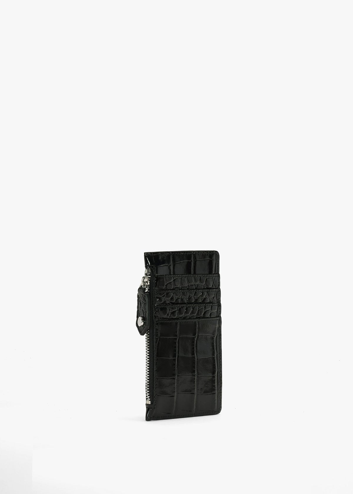 Slim Long Black Card Holder