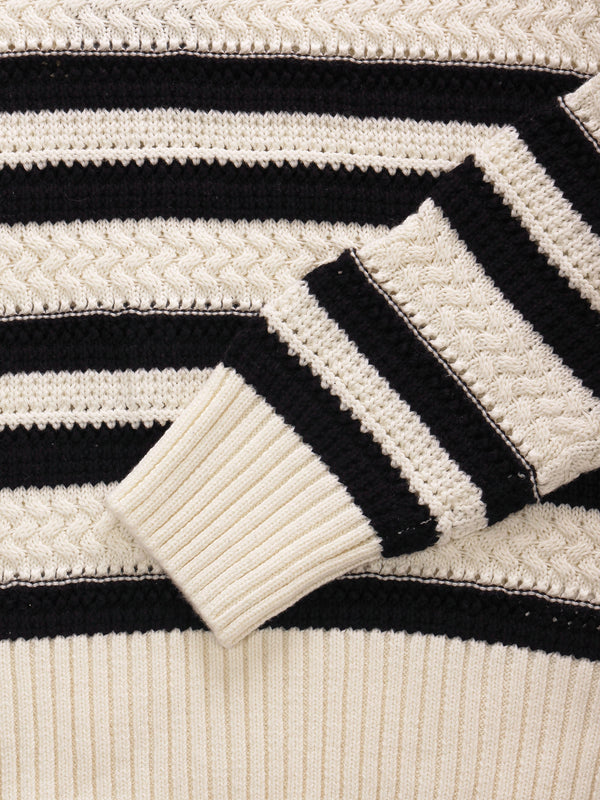 Black & White Striped Knitted Sweater