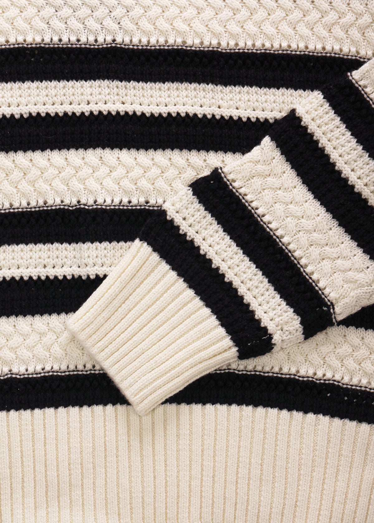 Black & White Striped Knitted Sweater