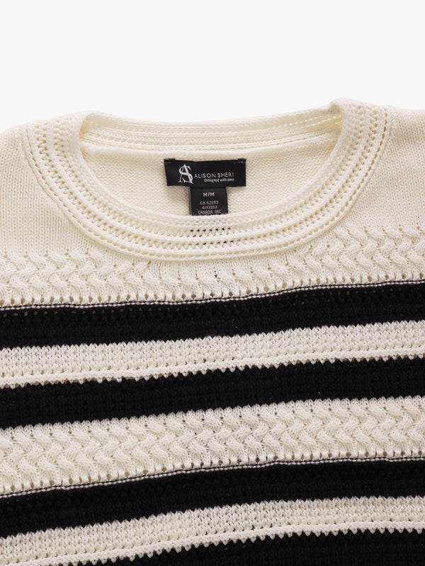 Black & White Striped Knitted Sweater