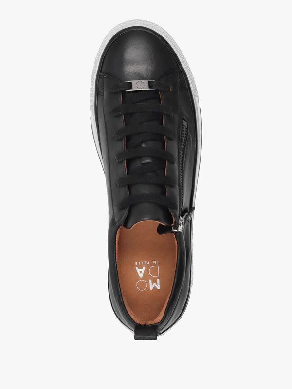 Filician Black Leather Side Zip Trainers