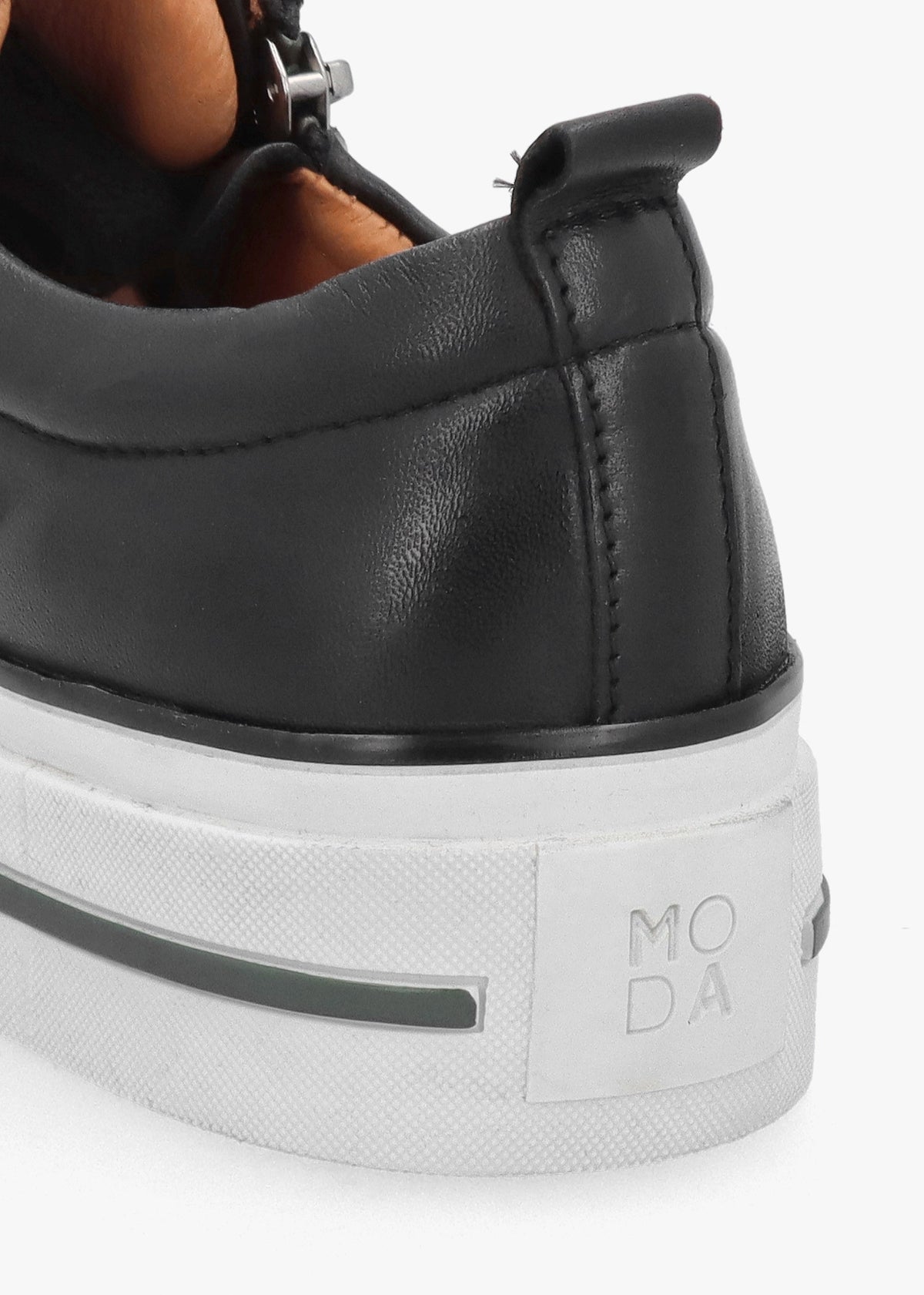 Filician Black Leather Side Zip Trainers