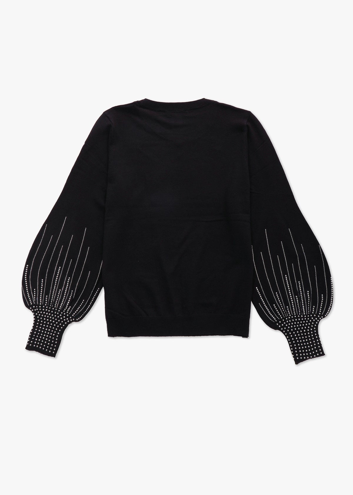 Black Diamante Embellished Knitted Sweater