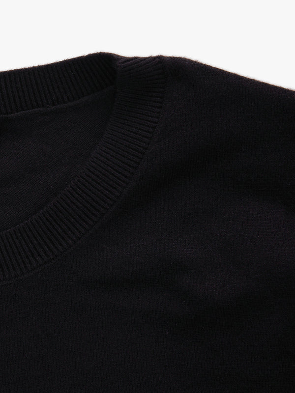 Black Diamante Embellished Knitted Sweater