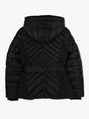 Quilted Black Belted Puffer Jacket