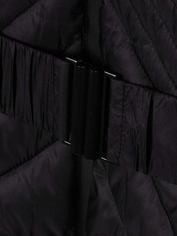 Quilted Black Belted Puffer Jacket