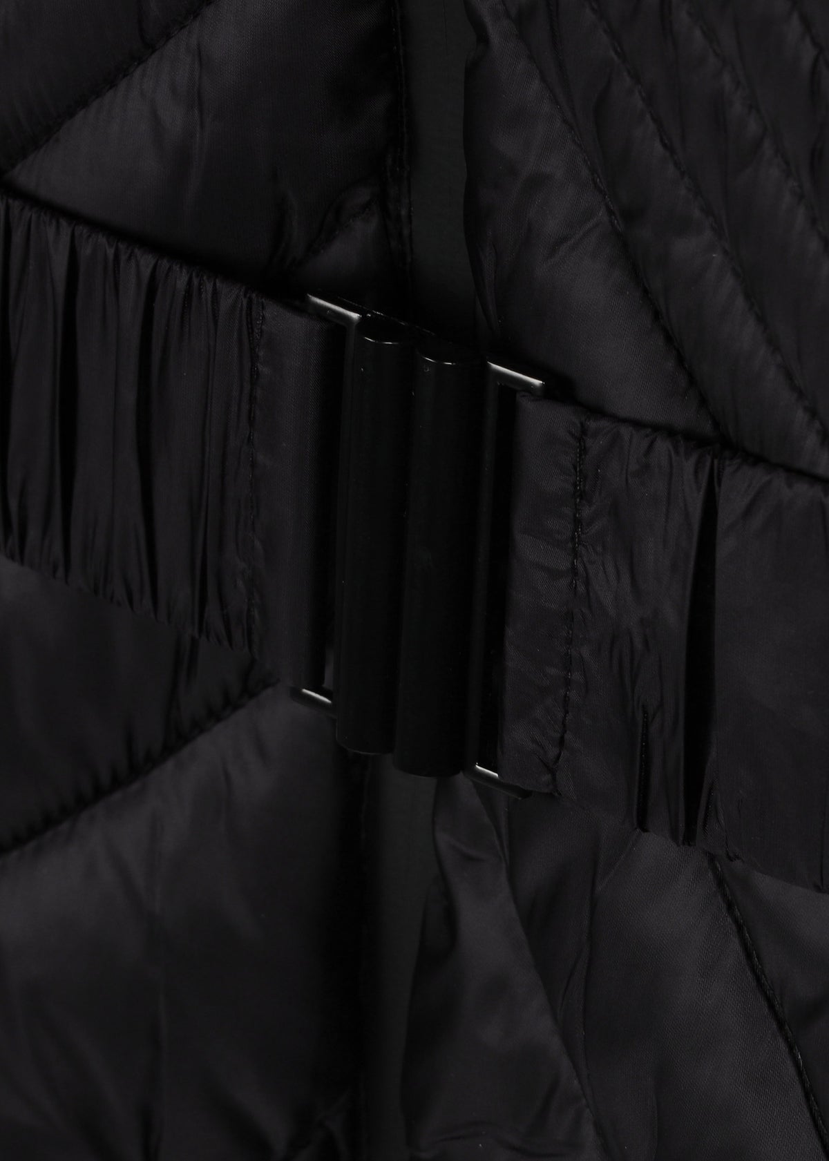 Quilted Black Belted Puffer Jacket