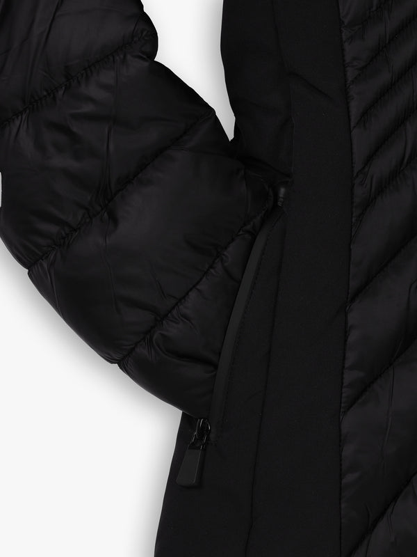 Quilted Black Belted Puffer Jacket