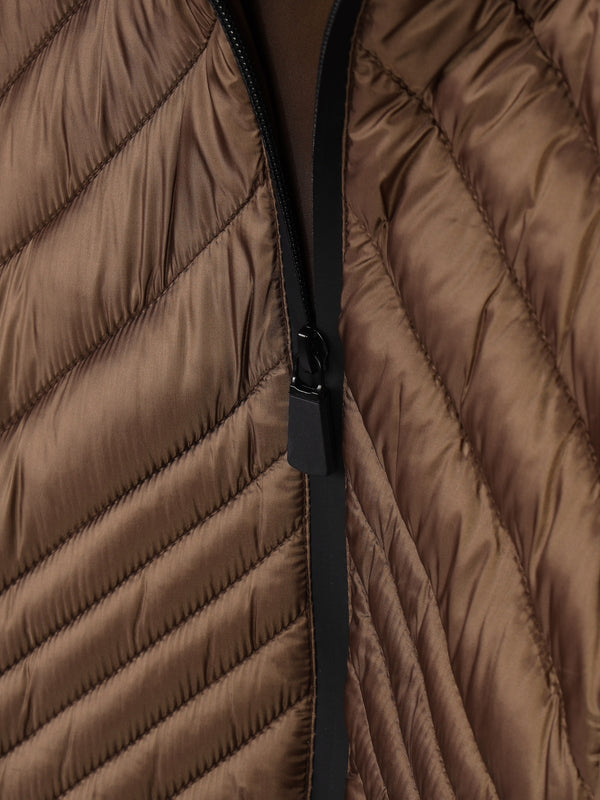 Quilted Bronze Belted Puffer Jacket