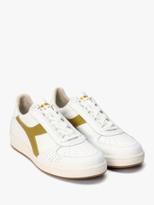 Men's B.Elite H Italia White Gold Leather Trainers