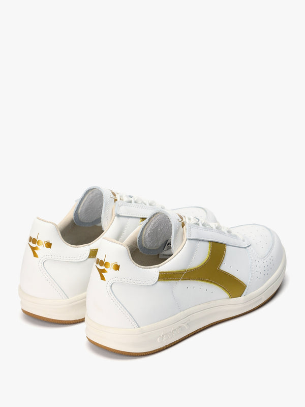 Men's B.Elite H Italia White Gold Leather Trainers