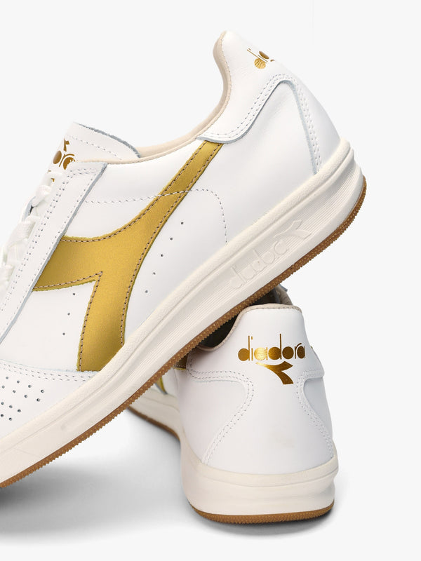 Men's B.Elite H Italia White Gold Leather Trainers