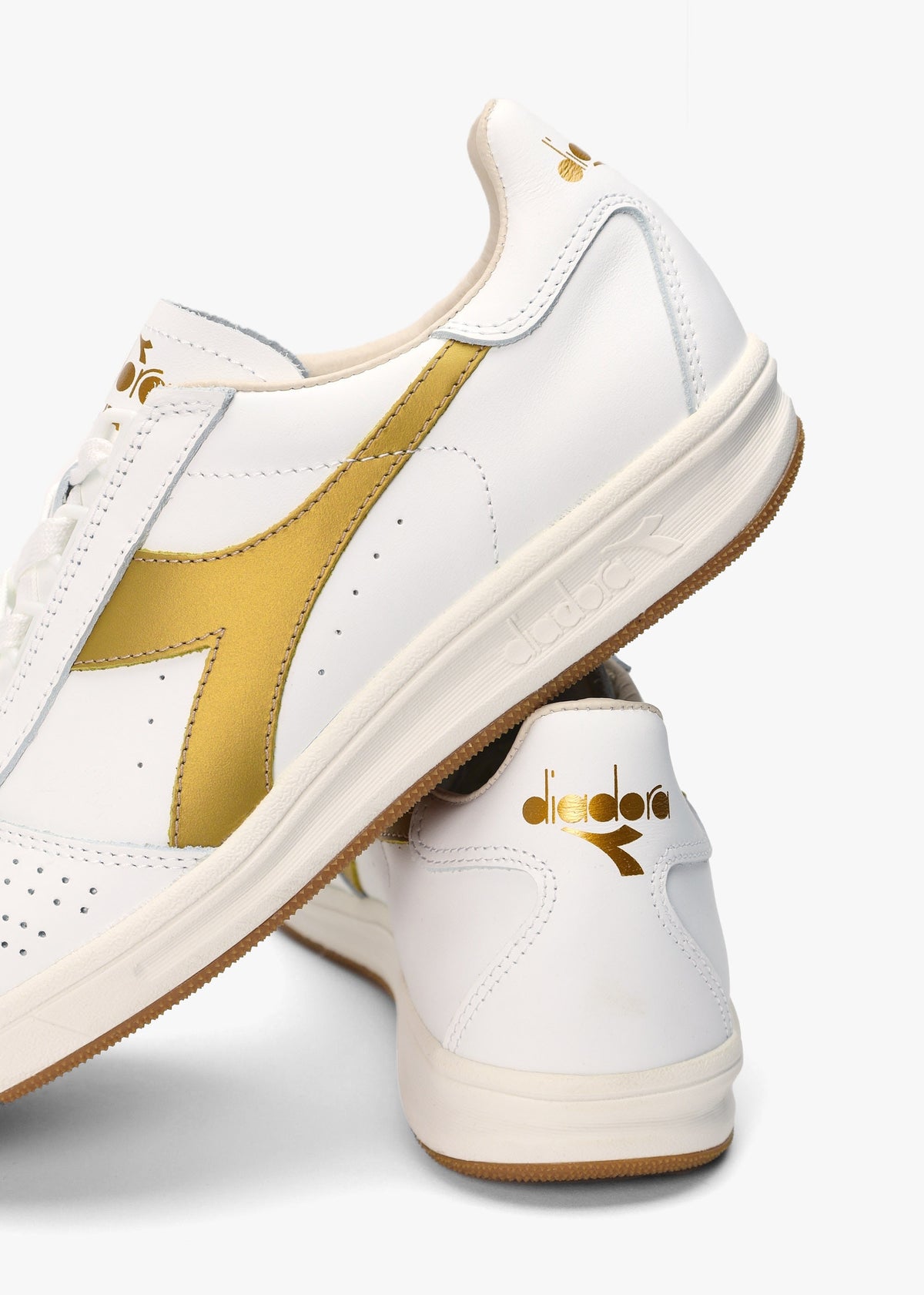 Men's B.Elite H Italia White Gold Leather Trainers