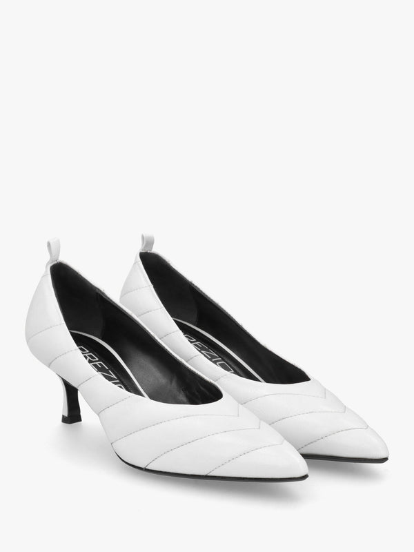 Coda White Patent Leather Court Shoes
