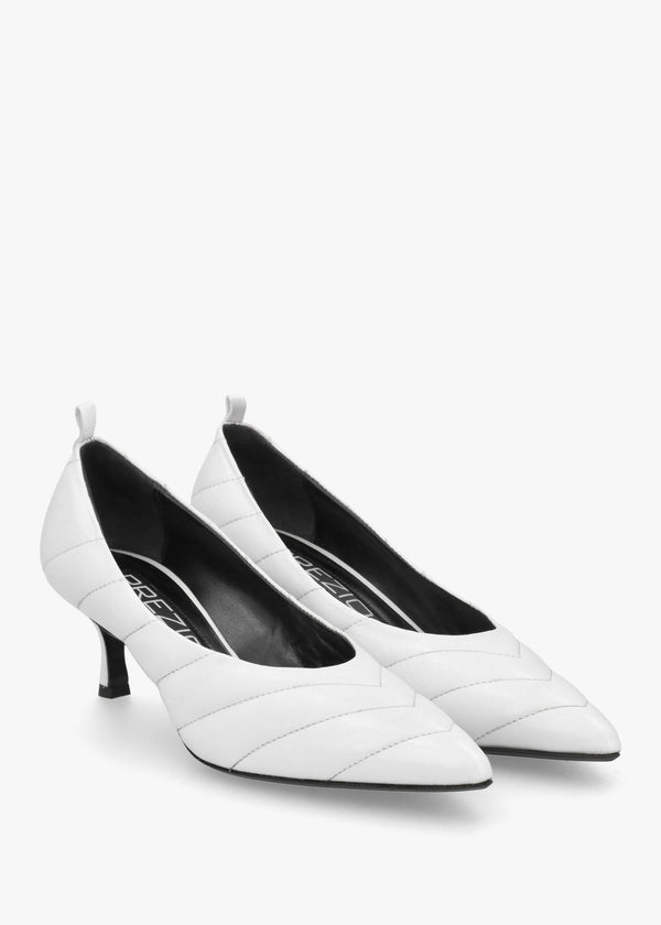 Coda White Patent Leather Court Shoes