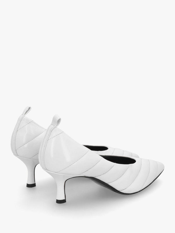 Coda White Patent Leather Court Shoes