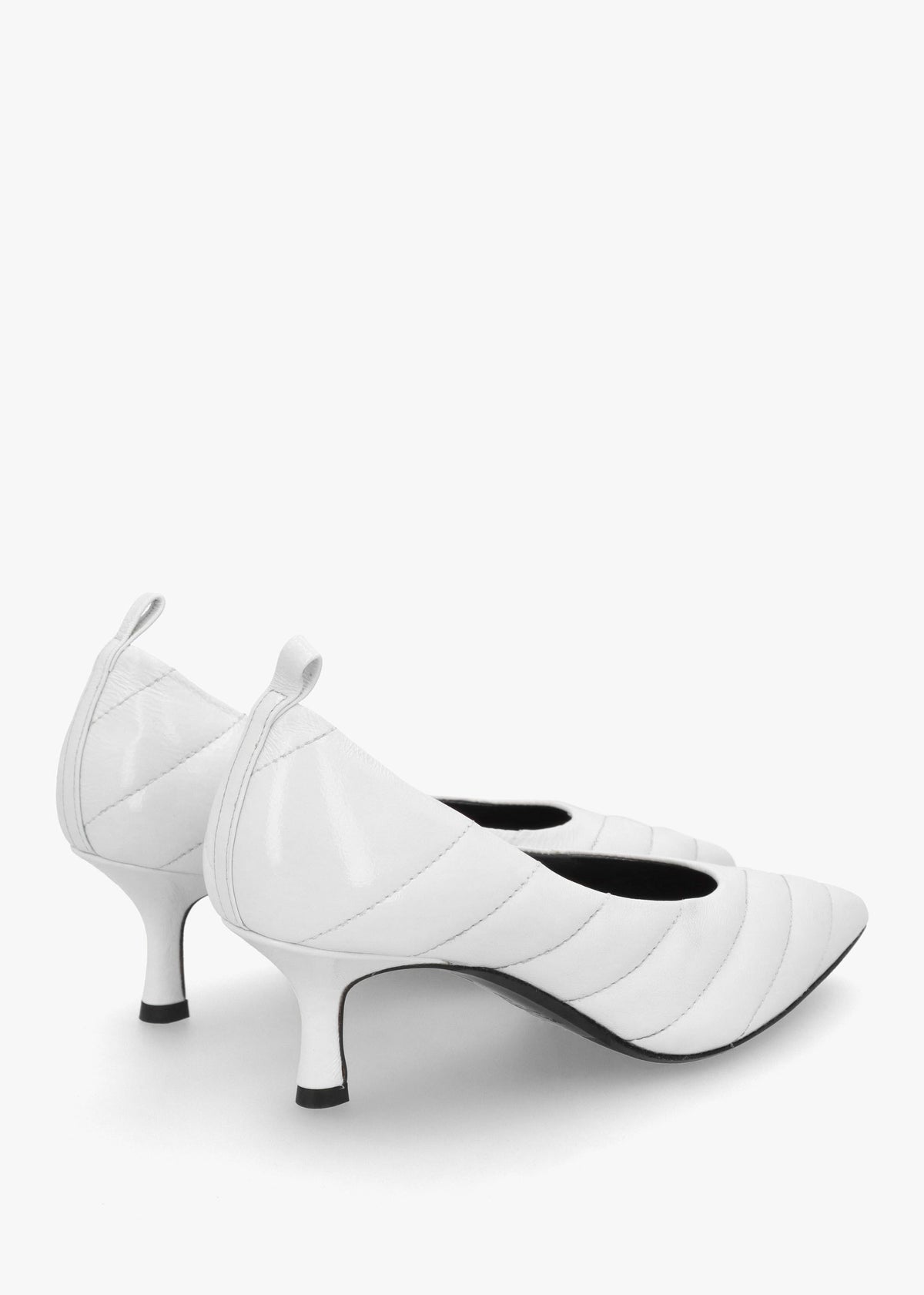 Coda White Patent Leather Court Shoes