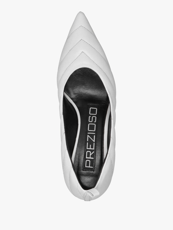 Coda White Patent Leather Court Shoes