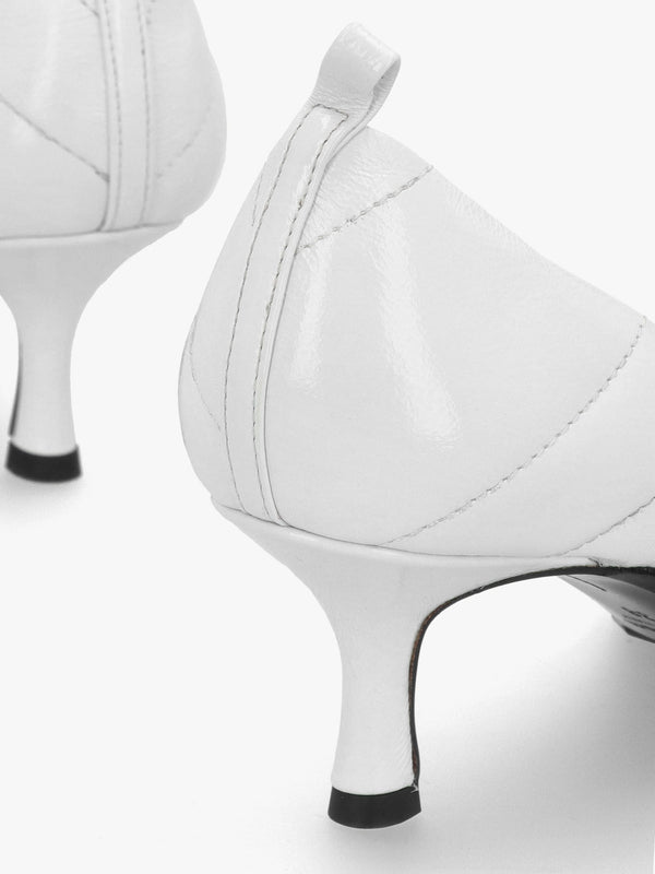 Coda White Patent Leather Court Shoes
