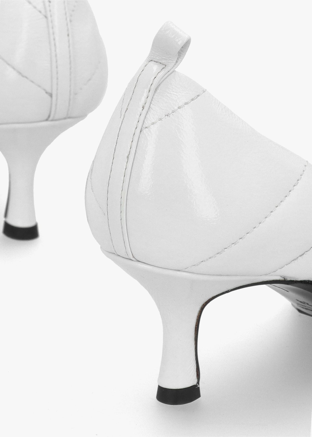 Coda White Patent Leather Court Shoes