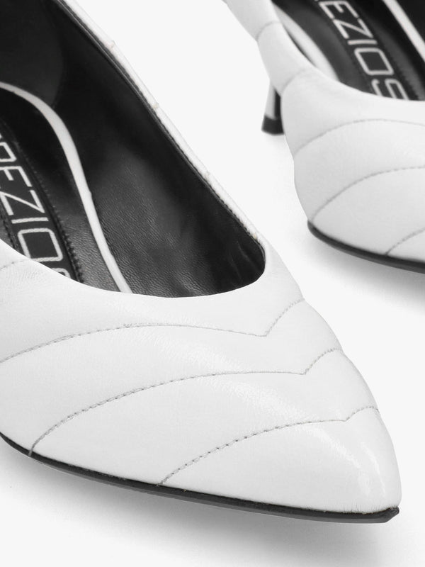 Coda White Patent Leather Court Shoes